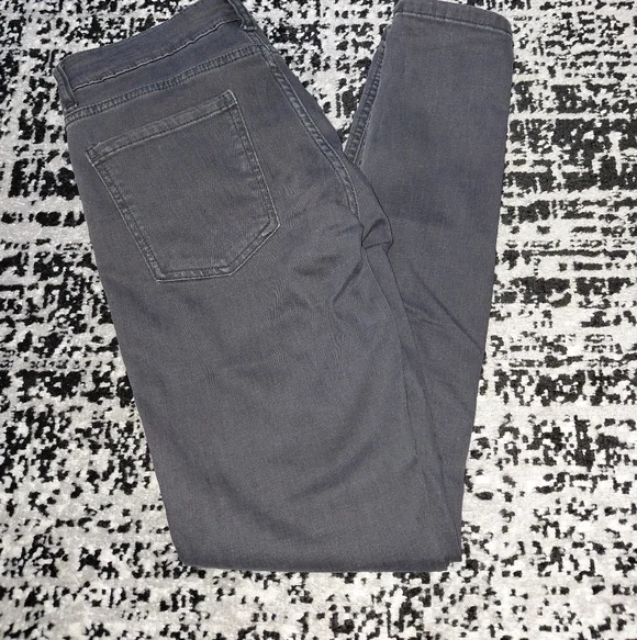 Zara Z1975 Mid Rise Skinny Jeans Black Ripped Knees 38 / 6 - Picture 15 of 16